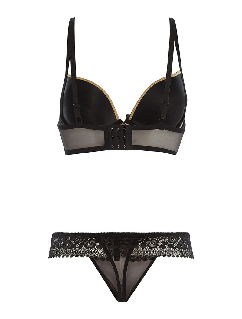 Ensemble SG et string à dentelle - noir - Image 2