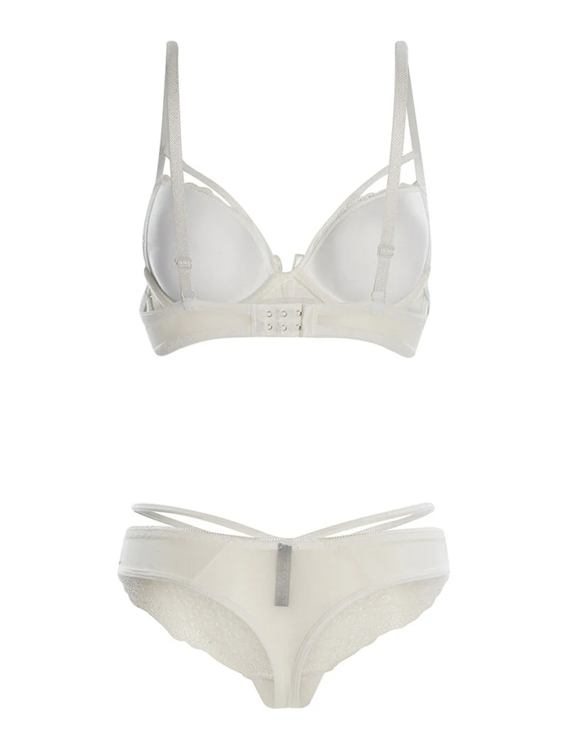 Ensemble SG et string poitrine lace - blanc - Image 2