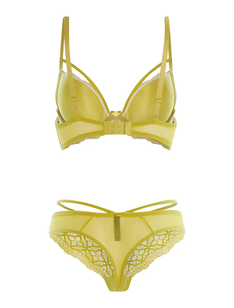 Ensemble SG et string poitrine lace - vert anis - Image 2