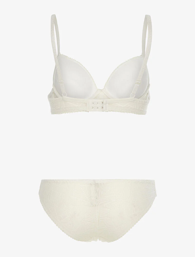 Ensemble SG et tanga en dentelle arrondie - blanc - Image 2
