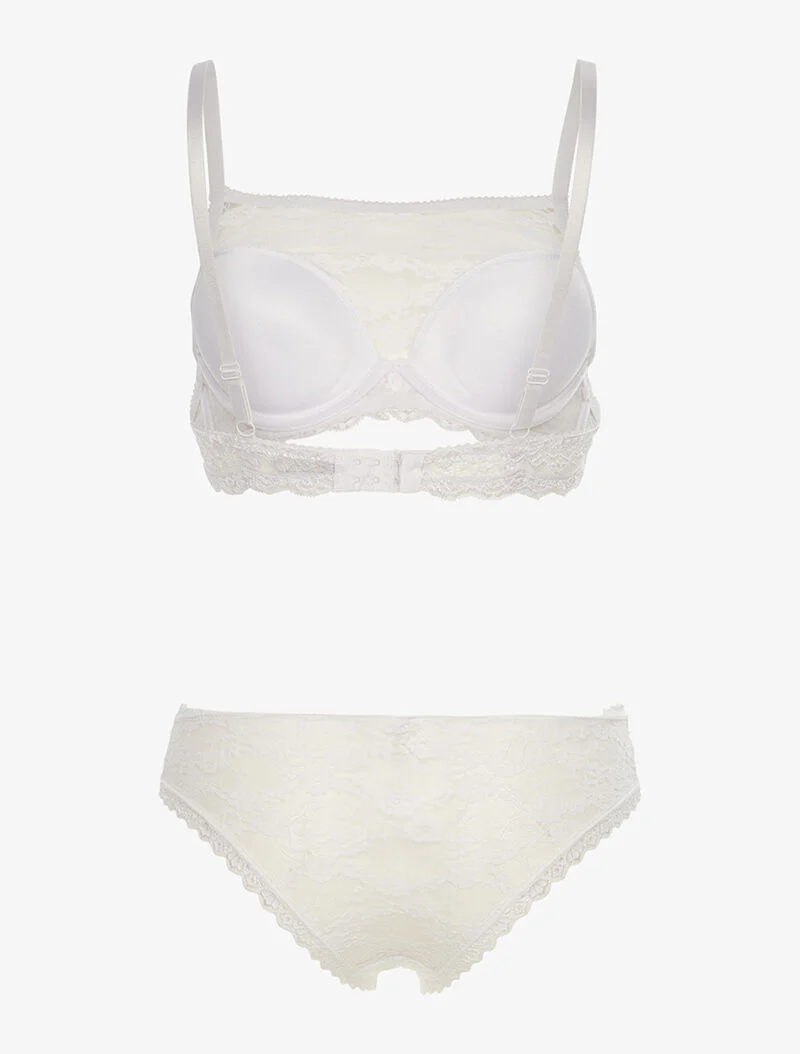 Ensemble SG style brassière en dentelle et culotte - blanc - Image 2