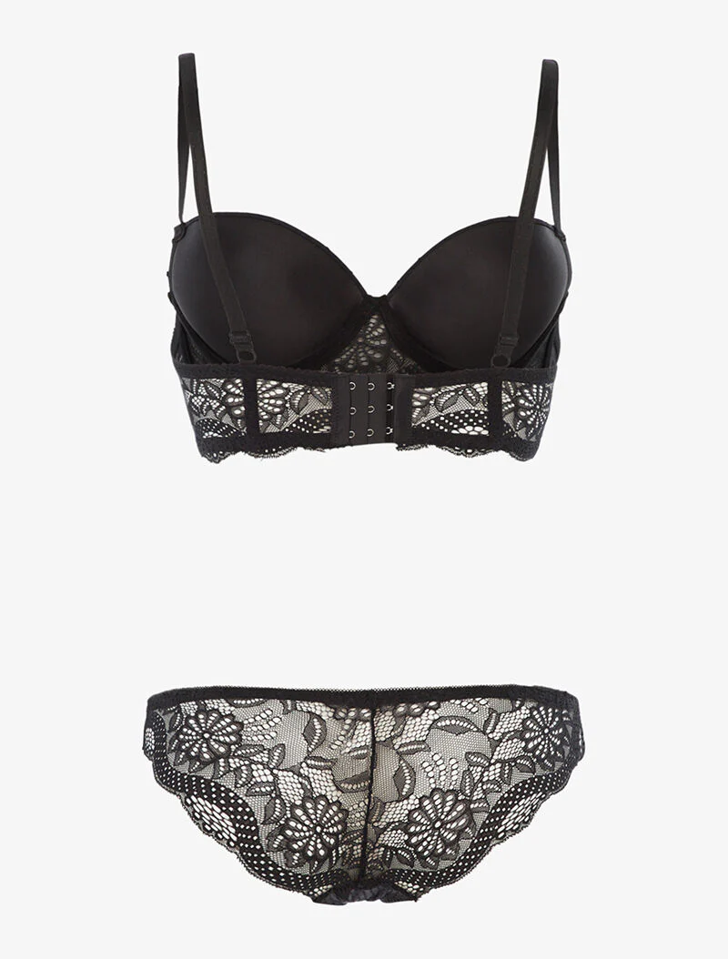Ensemble soutien-gorge bustier - noir - Image 2