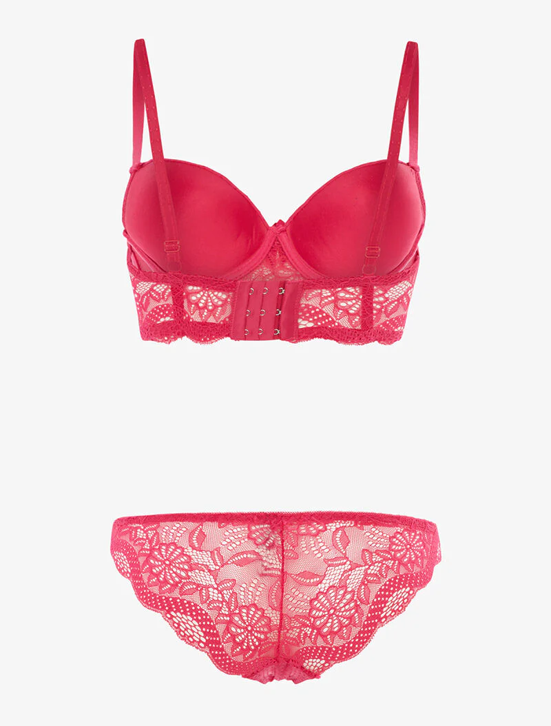 Ensemble soutien-gorge bustier - fushia - Image 2