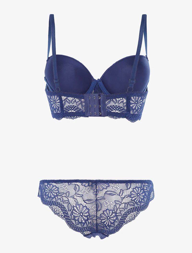 Ensemble soutien-gorge bustier - bleu électrique - Image 2