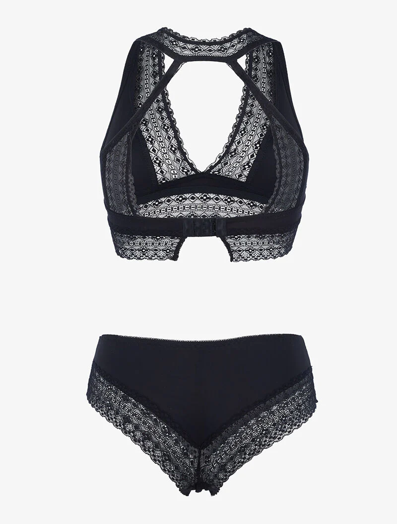 Ensemble soutien gorge bustier sans armatures - noir - Image 2