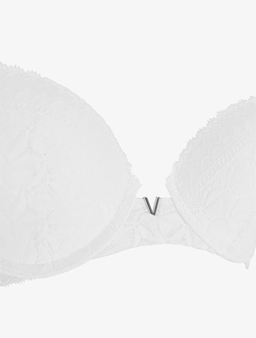 Ensemble soutien-gorge et culotte ajouré et bijou - Blanc - Image 4