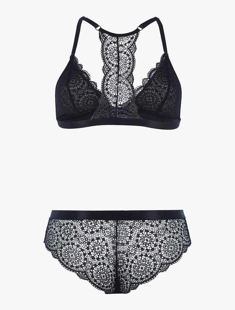 Ensemble soutien gorge sans armatures - noir - Image 2