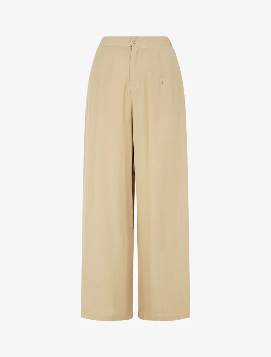 Ensemble top à nouer et pantalon - Beige - Image 4