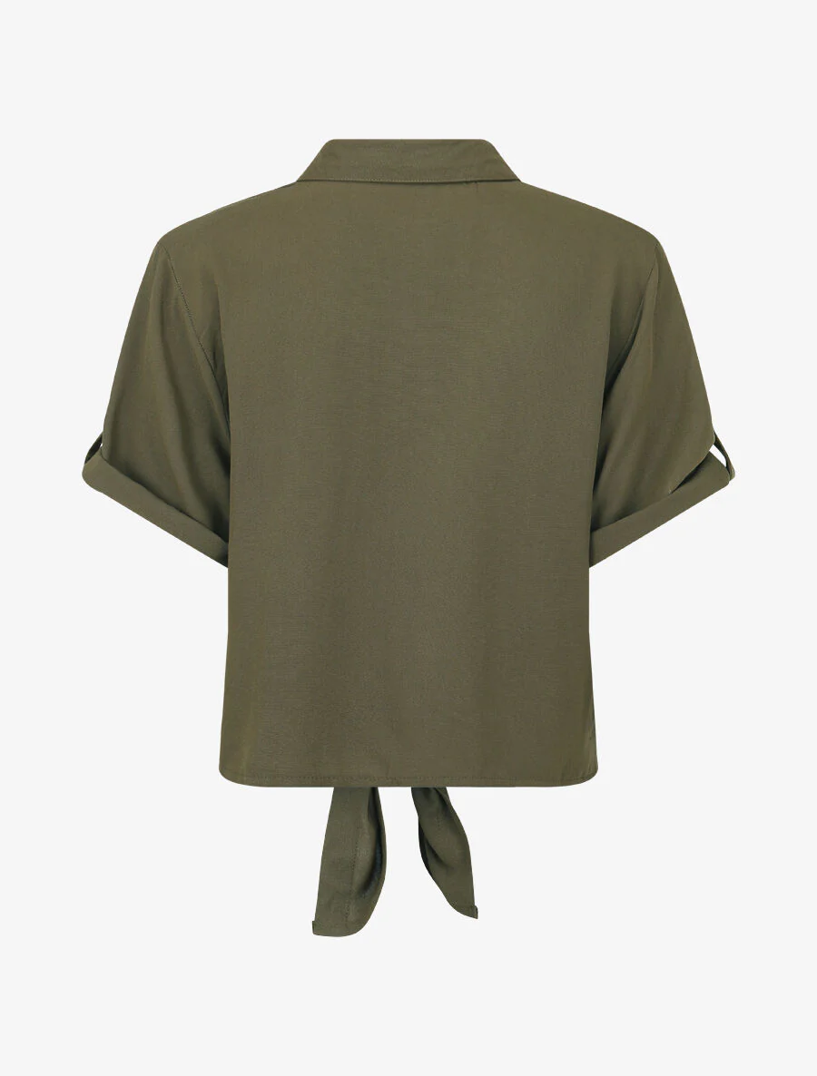 Ensemble top à nouer et pantalon - Kaki - Image 3