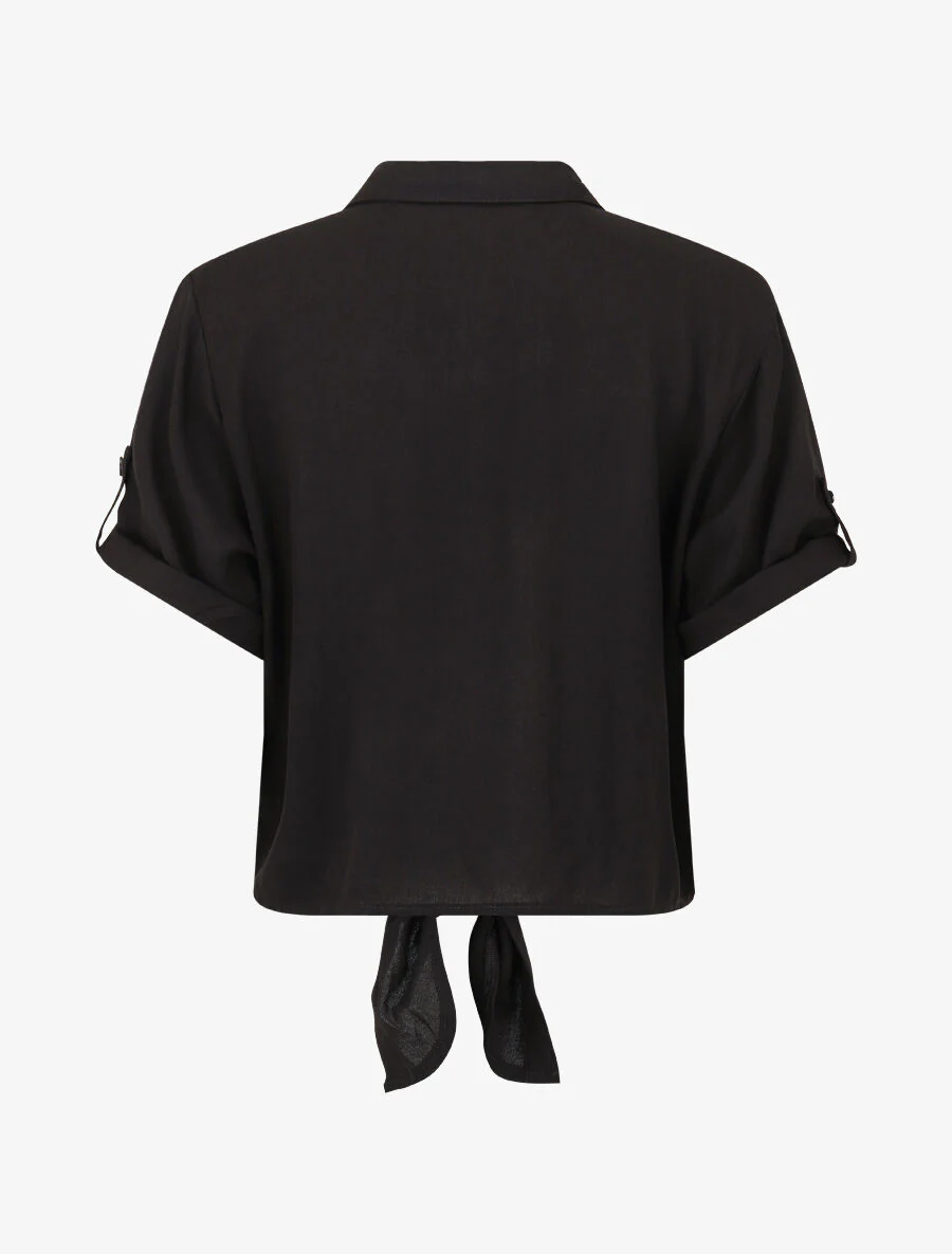 Ensemble top à nouer et pantalon - Noir - Image 3