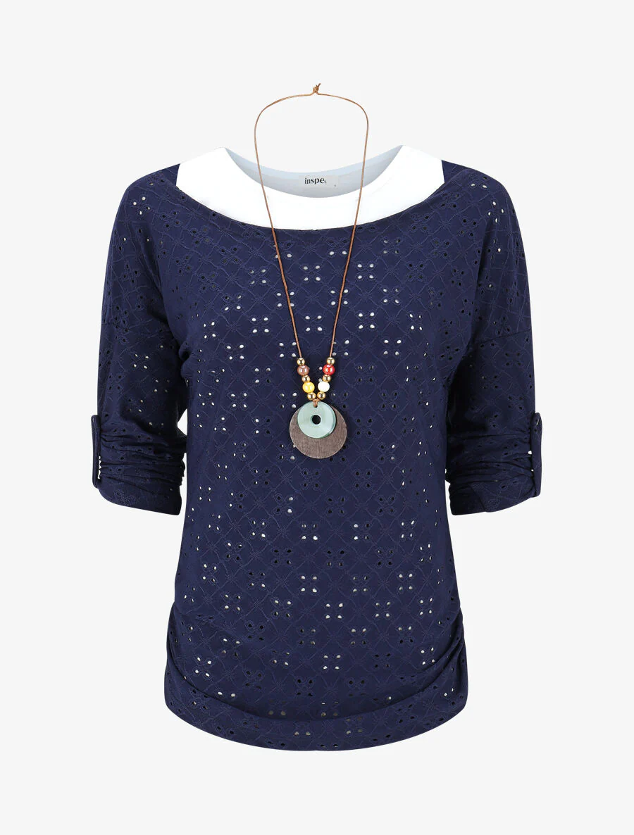 Ensemble top et débardeur bicolore - Bleu