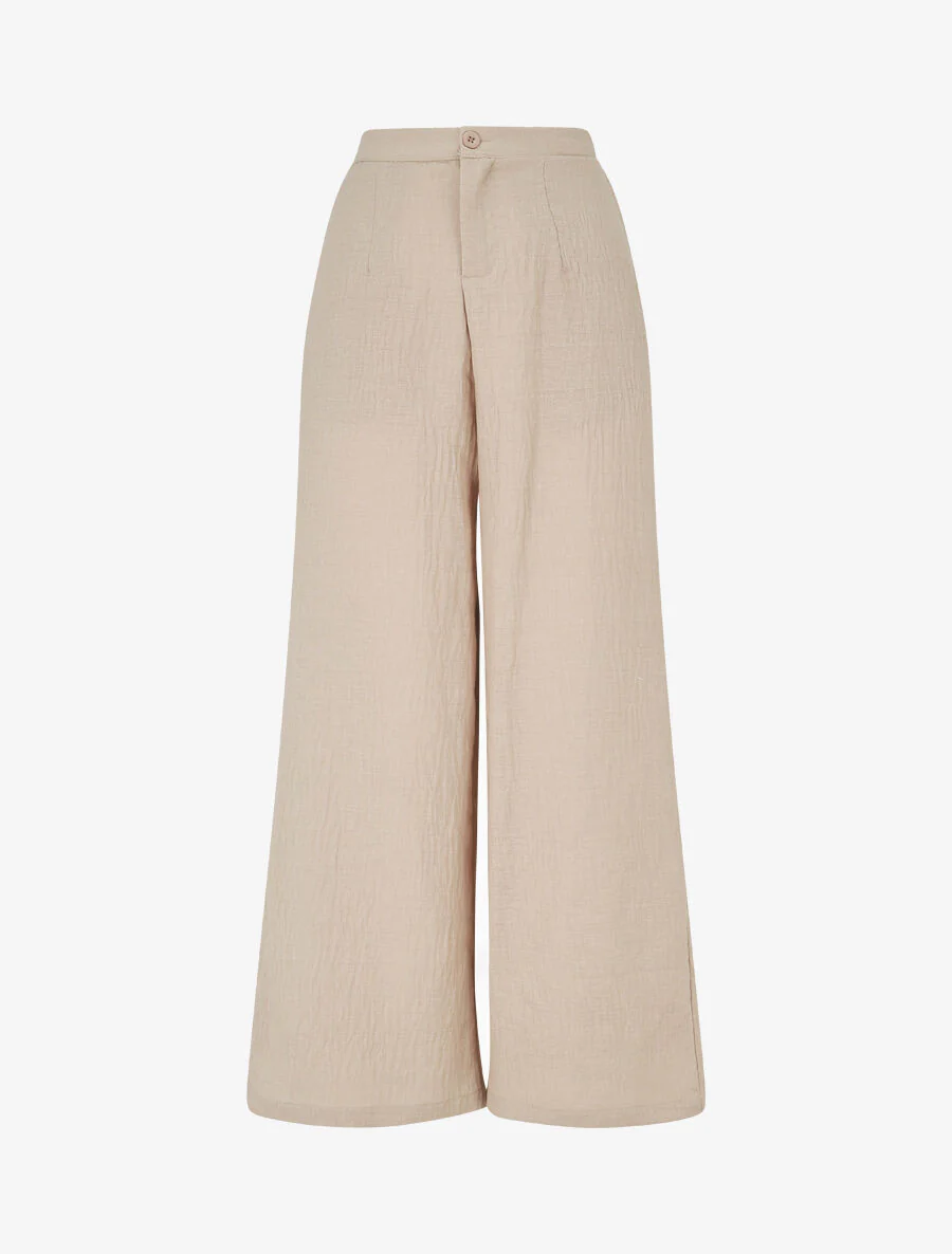 Ensemble top sans manches et pantalon - Beige - Image 4