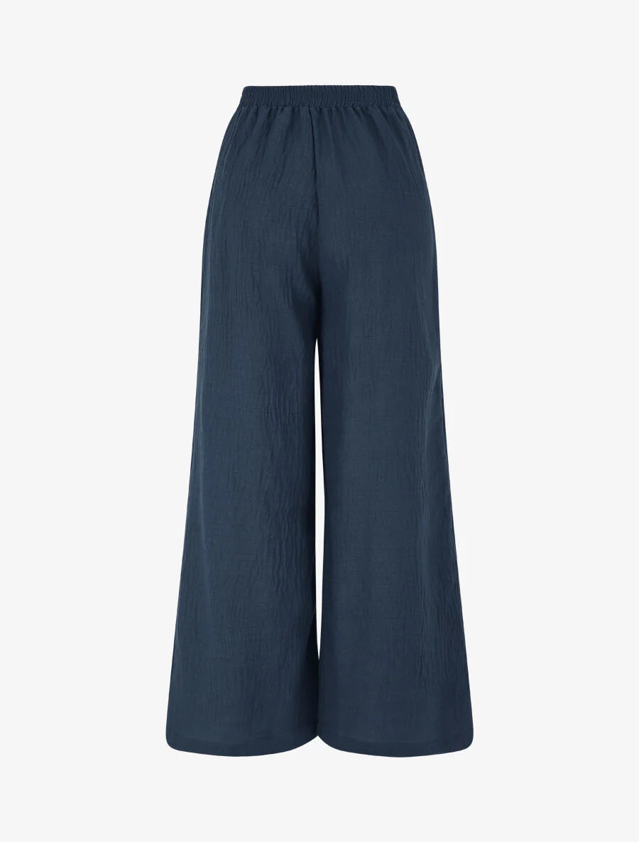 Ensemble top sans manches et pantalon - Bleu pétrole - Image 5