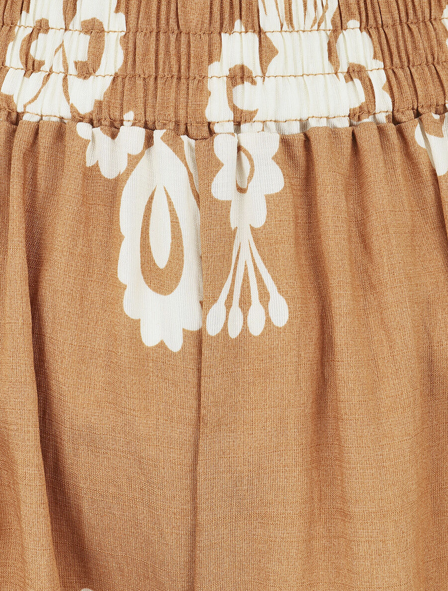 Ensemble top sans manches et pantalon imprimé ikat - Camel - Image 6
