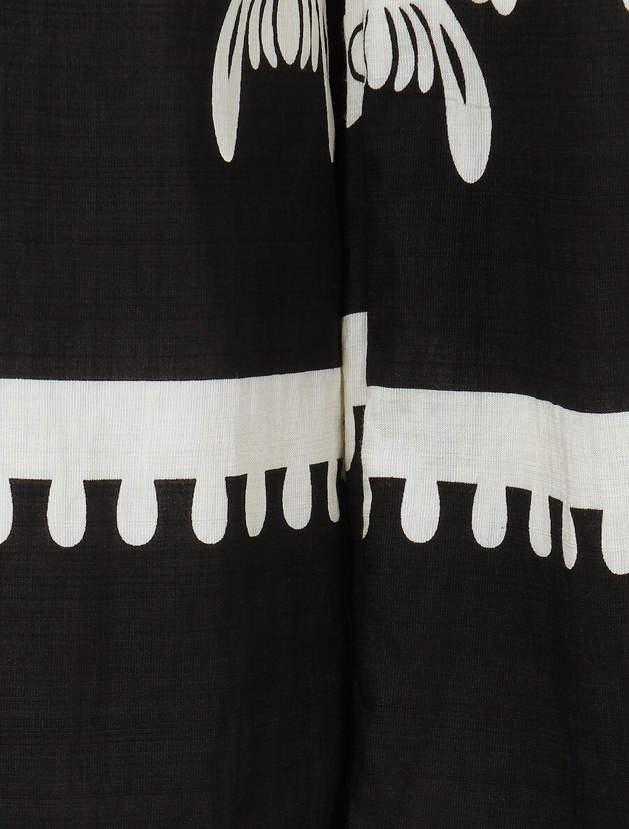 Ensemble top sans manches et pantalon imprimé ikat - Noir - Image 6