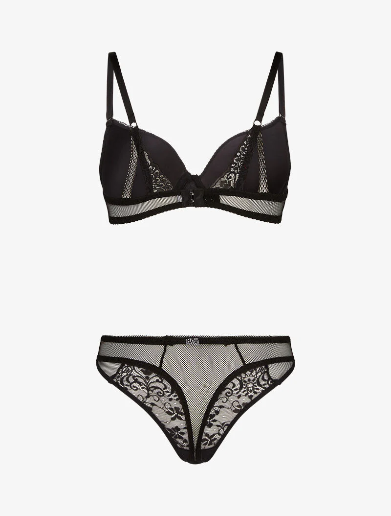 Ensembles à bretelles stylisées en dentelle - noir - Image 2