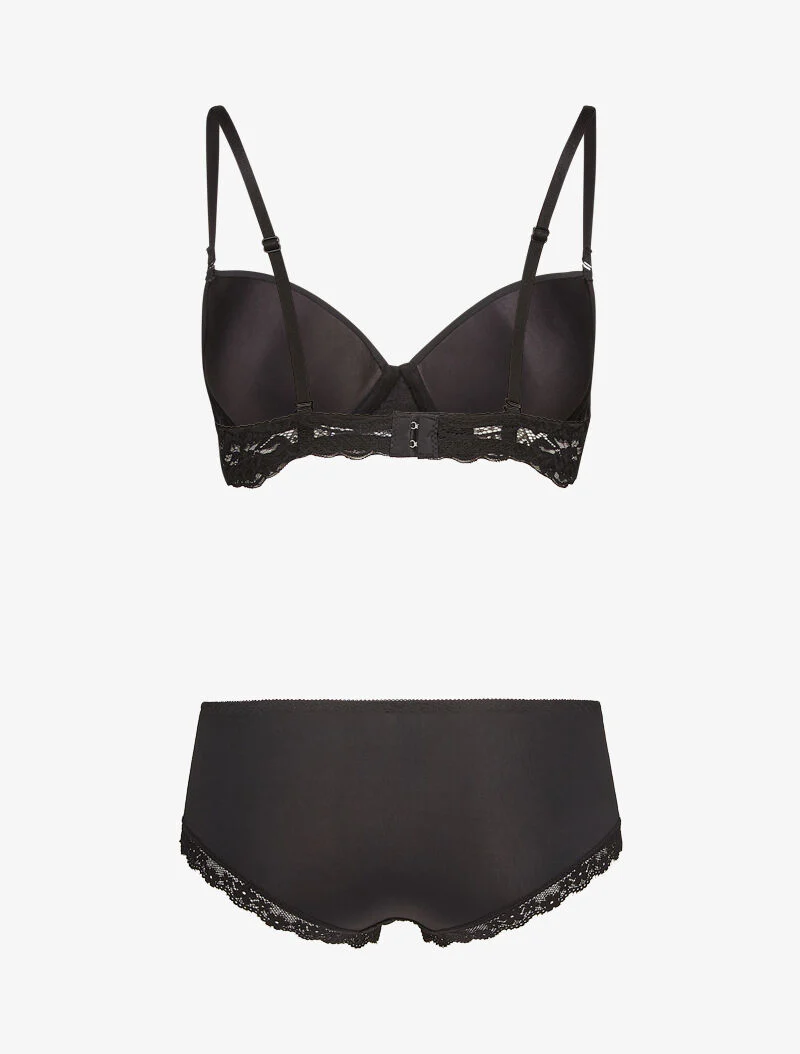 Ensembles en dentelle à shorty ajouré - noir - Image 2