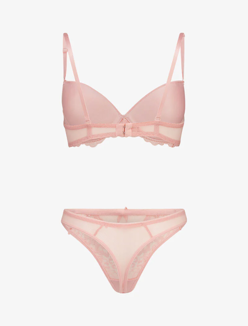 Ensembles en dentelle et résille - pêche - Image 2