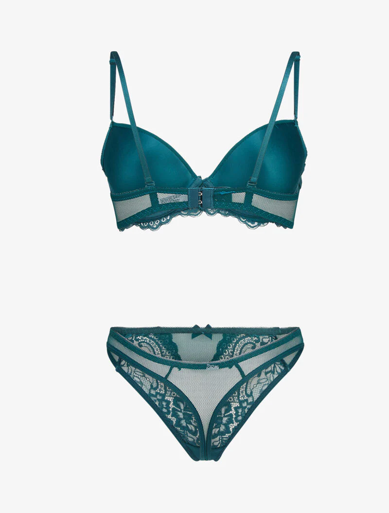 Ensembles en dentelle et résille - bleu carnard - bleu canard - Image 2