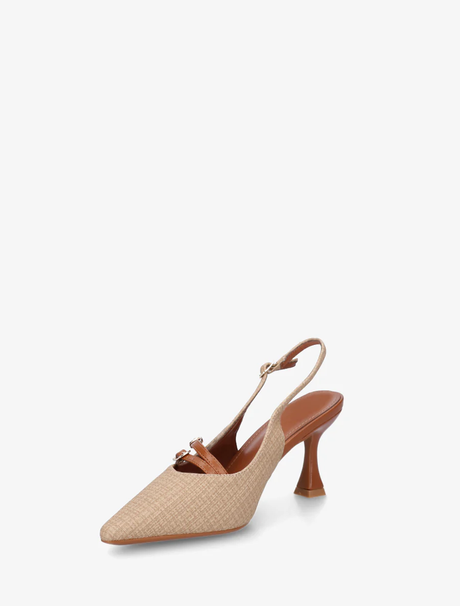 Escarpins en simili texturé à talon - Beige foncé - Image 3