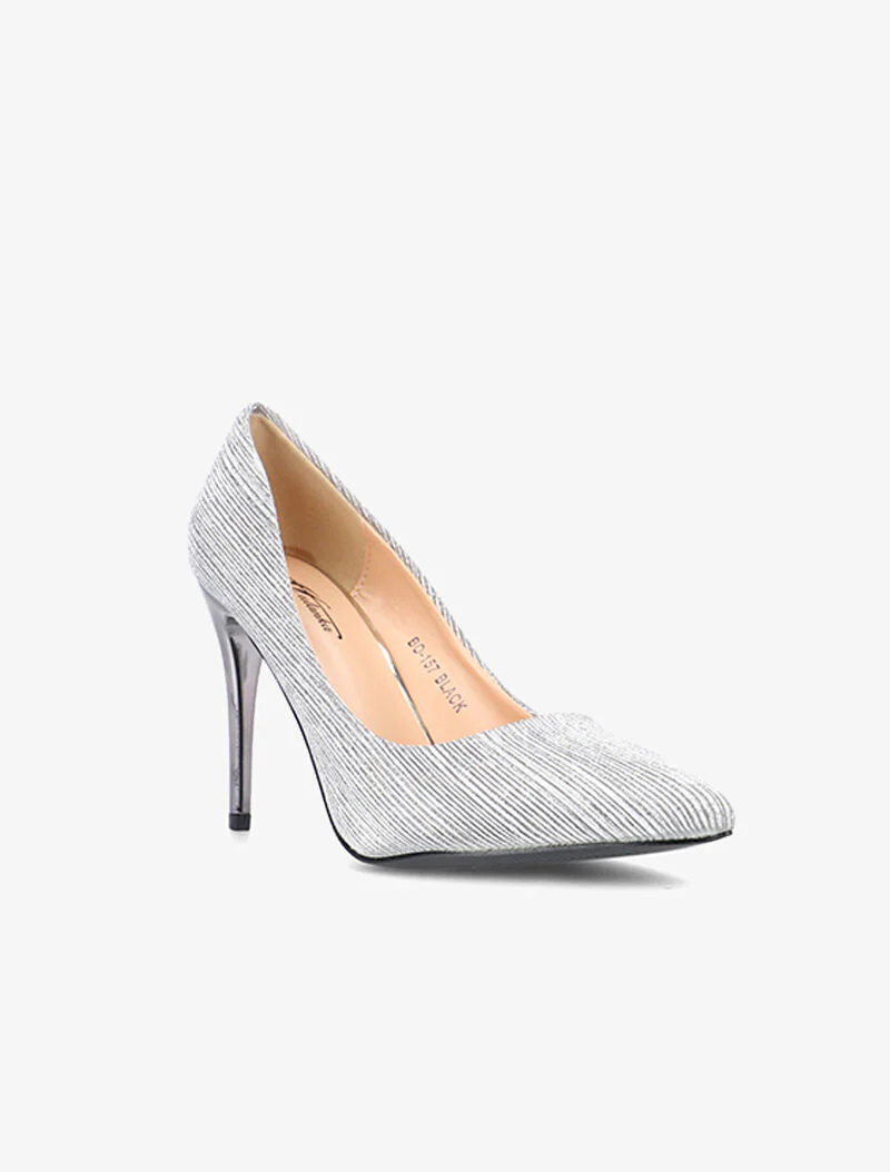 Escarpins striés à paillettes - argent foncé - Image 2