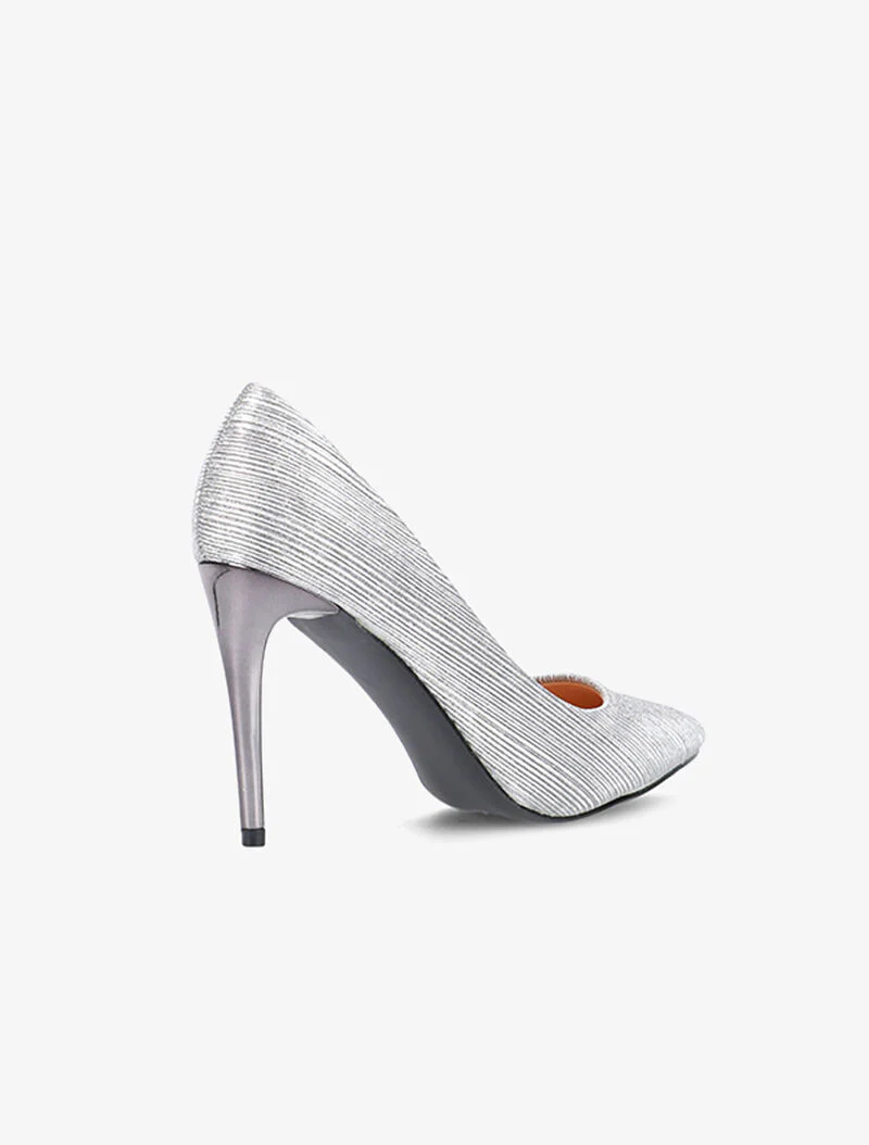 Escarpins striés à paillettes - argent foncé - Image 4