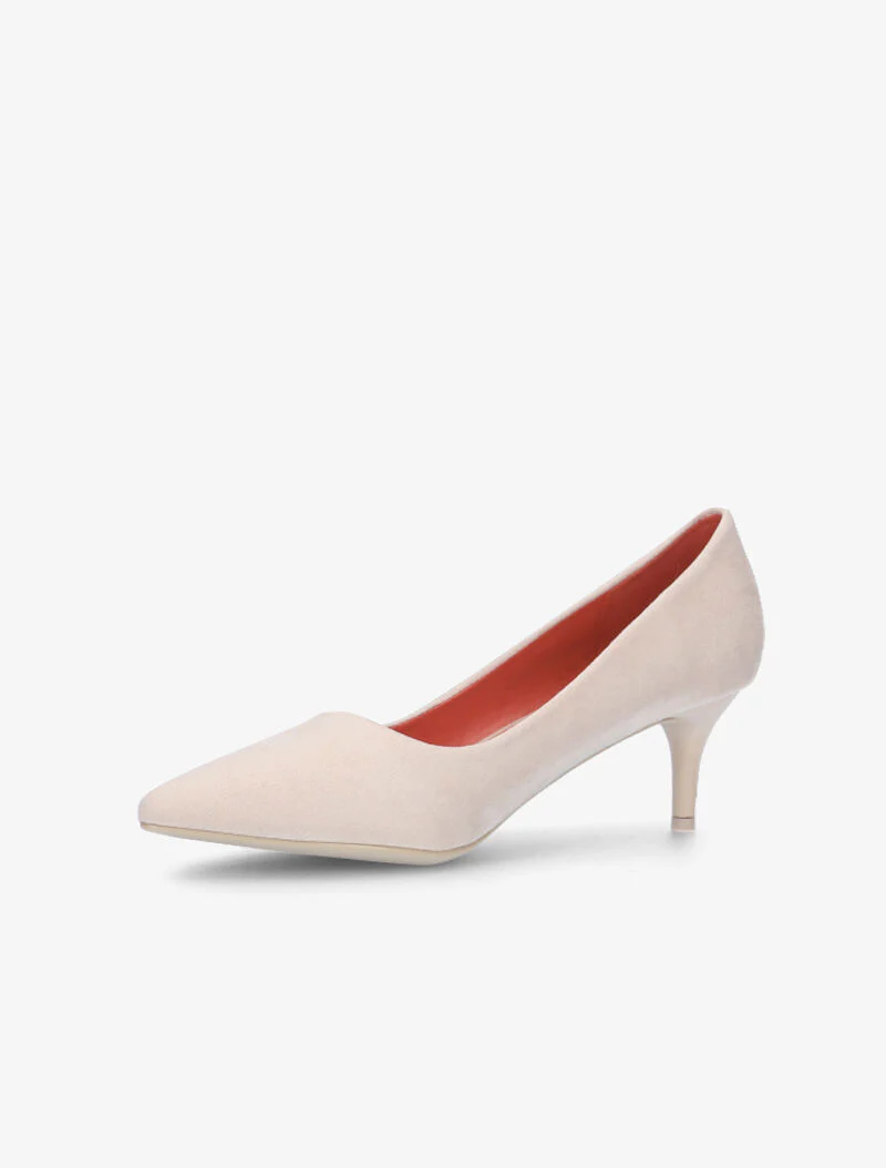 Escarpins suédés unis - beige rosé - Image 4