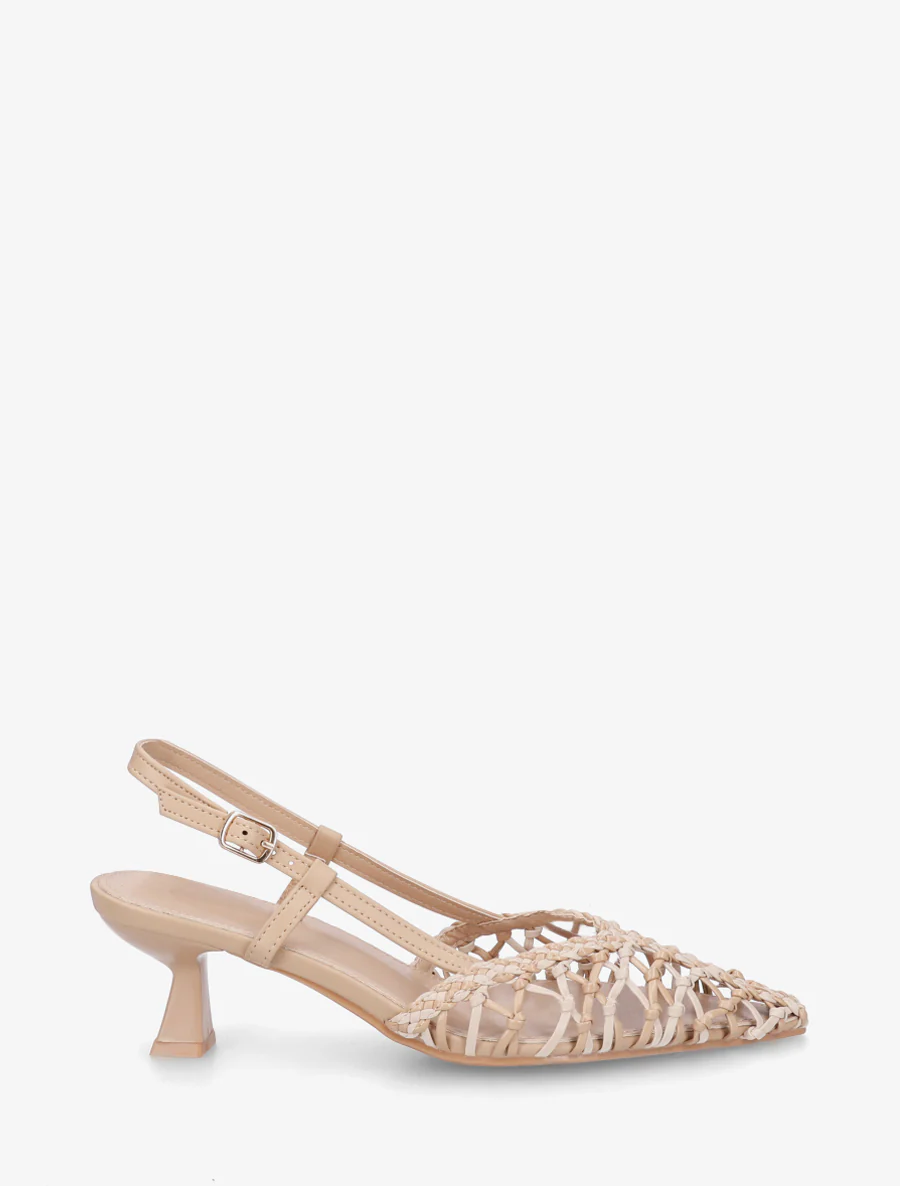 Escarpins tressés en simili - Beige