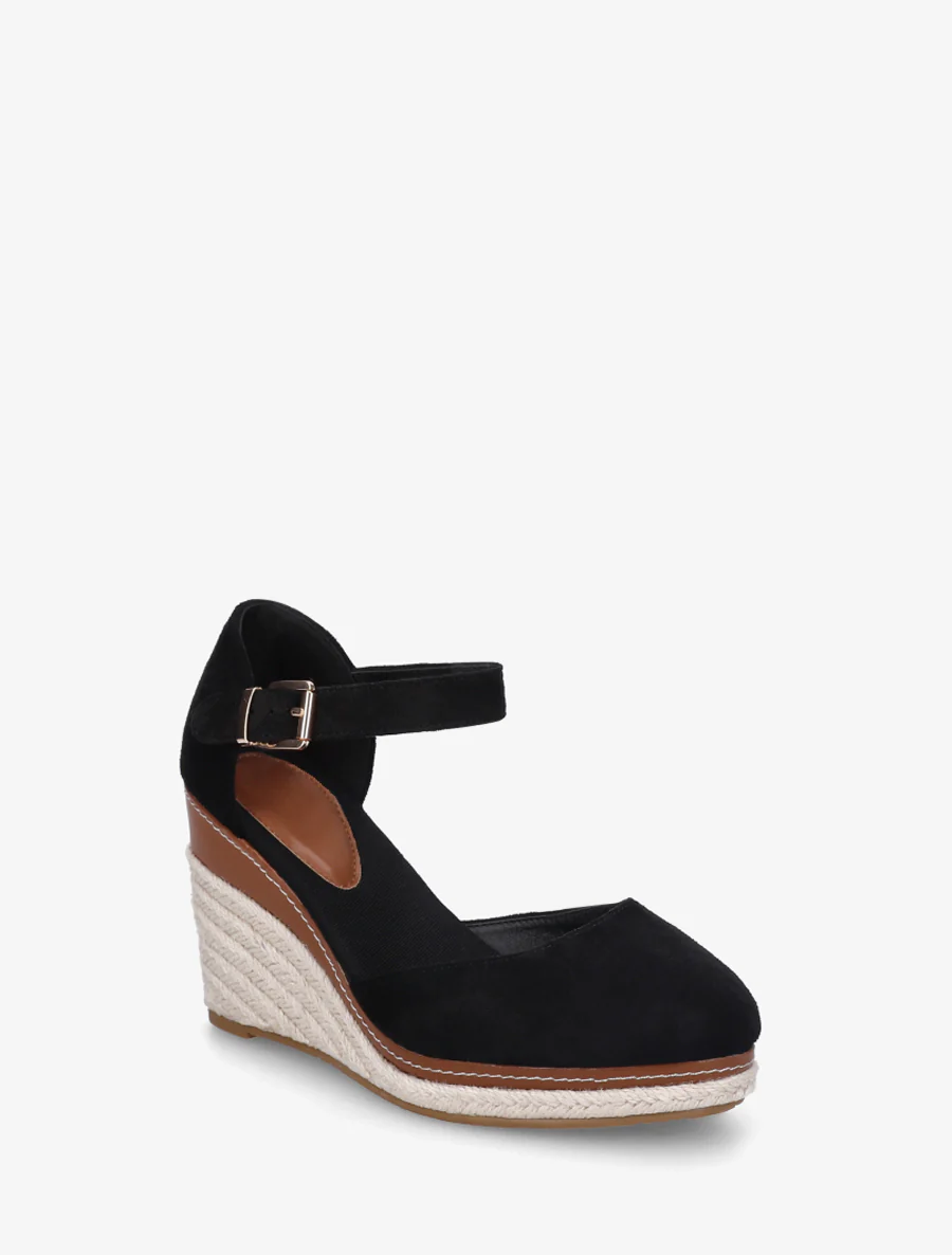 Espadrilles compensées en suédine - Noir - Image 2