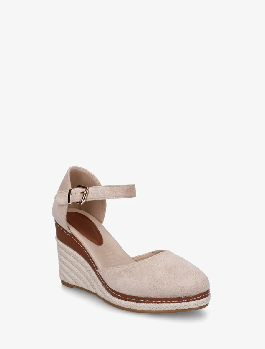 Espadrilles compensées en suédine - Beige - Image 2