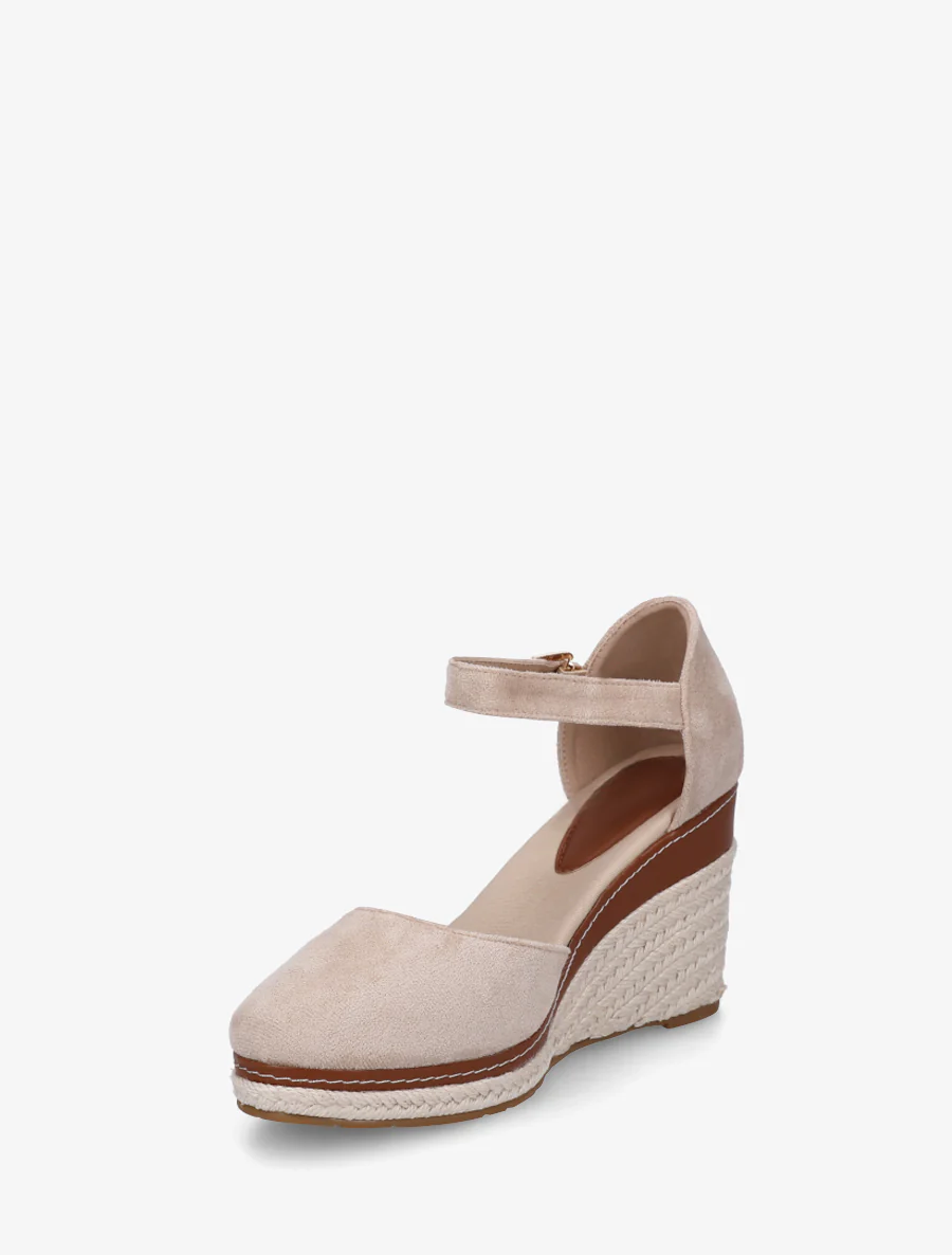 Espadrilles compensées en suédine - Beige - Image 3