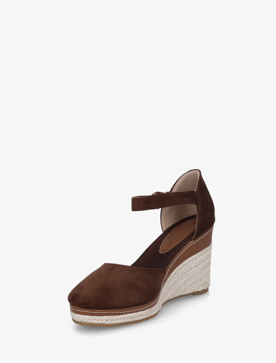Espadrilles compensées en suédine - Marron - Image 3