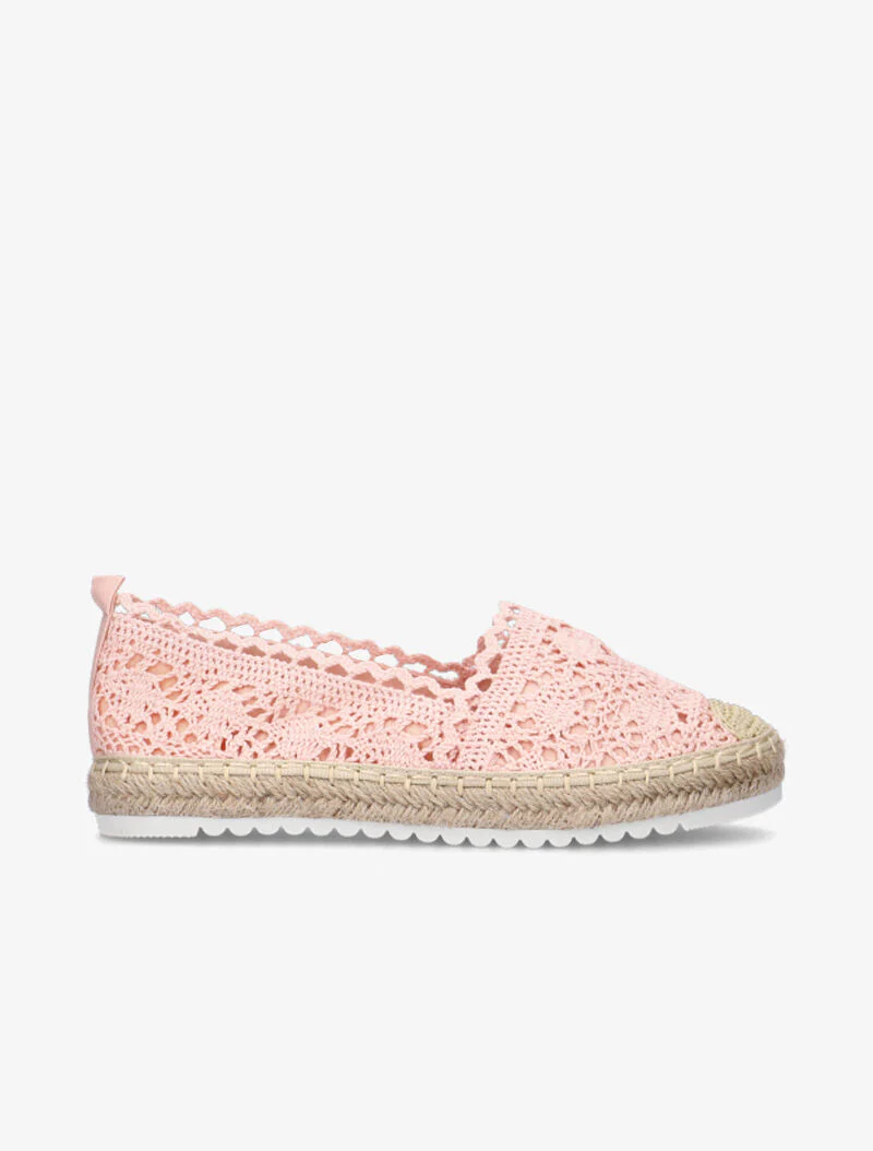 Espadrilles en crochet - rose