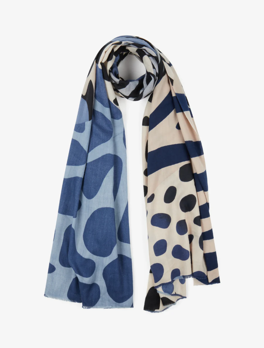 Foulard à imprimé abstrait - Bleu