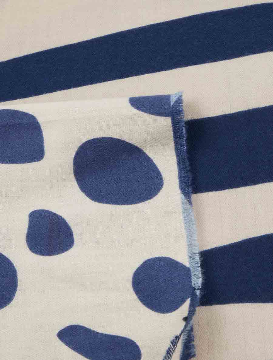 Foulard à imprimé abstrait - Bleu - Image 3
