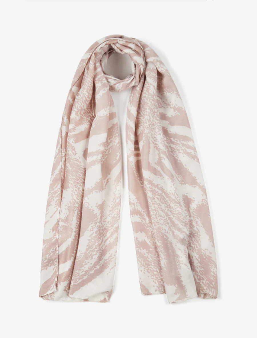 Foulard à imprimé abstrait pailleté - Beige rosé