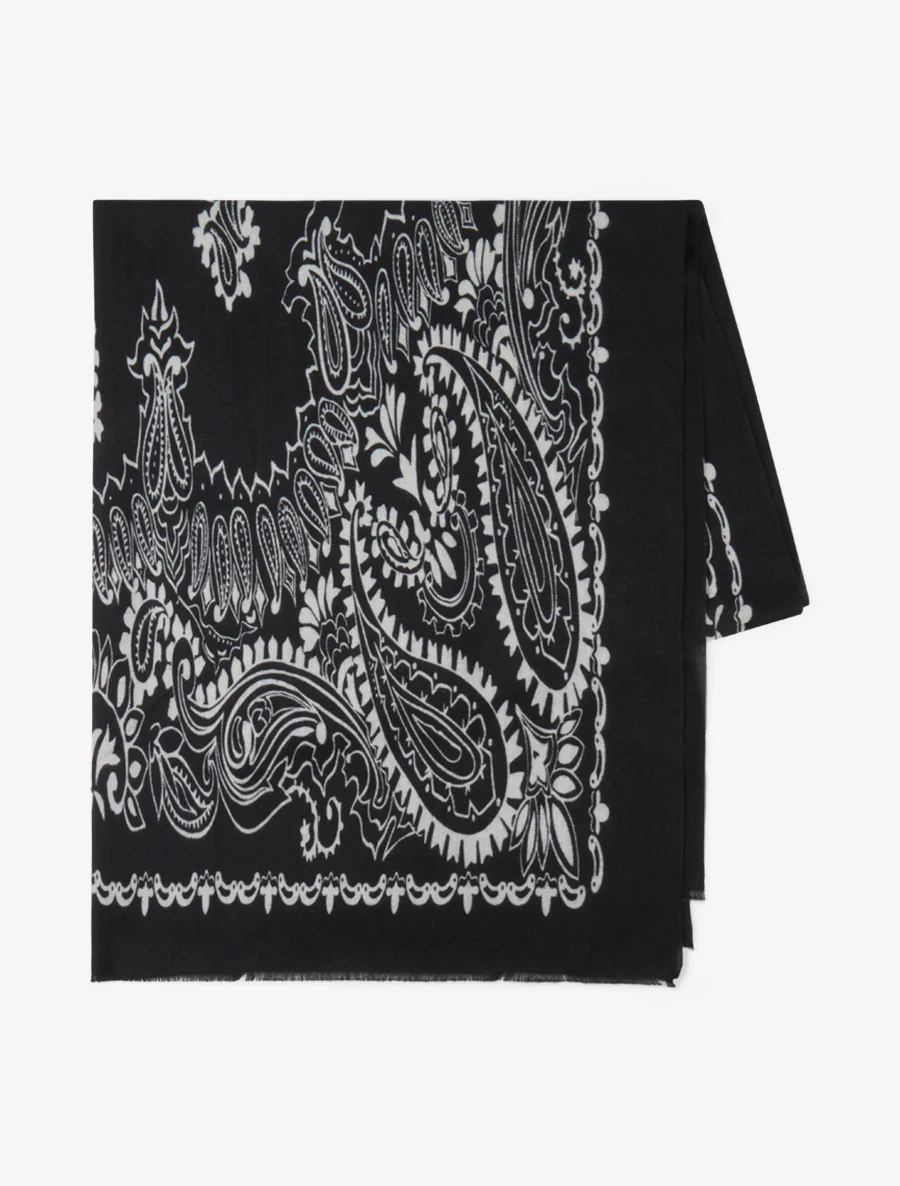 Foulard à imprimé cachemire - Noir - Image 2