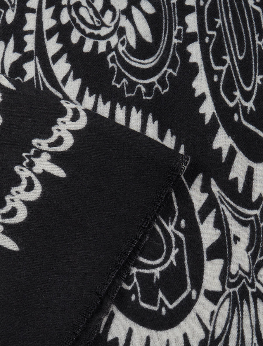 Foulard à imprimé cachemire - Noir - Image 3