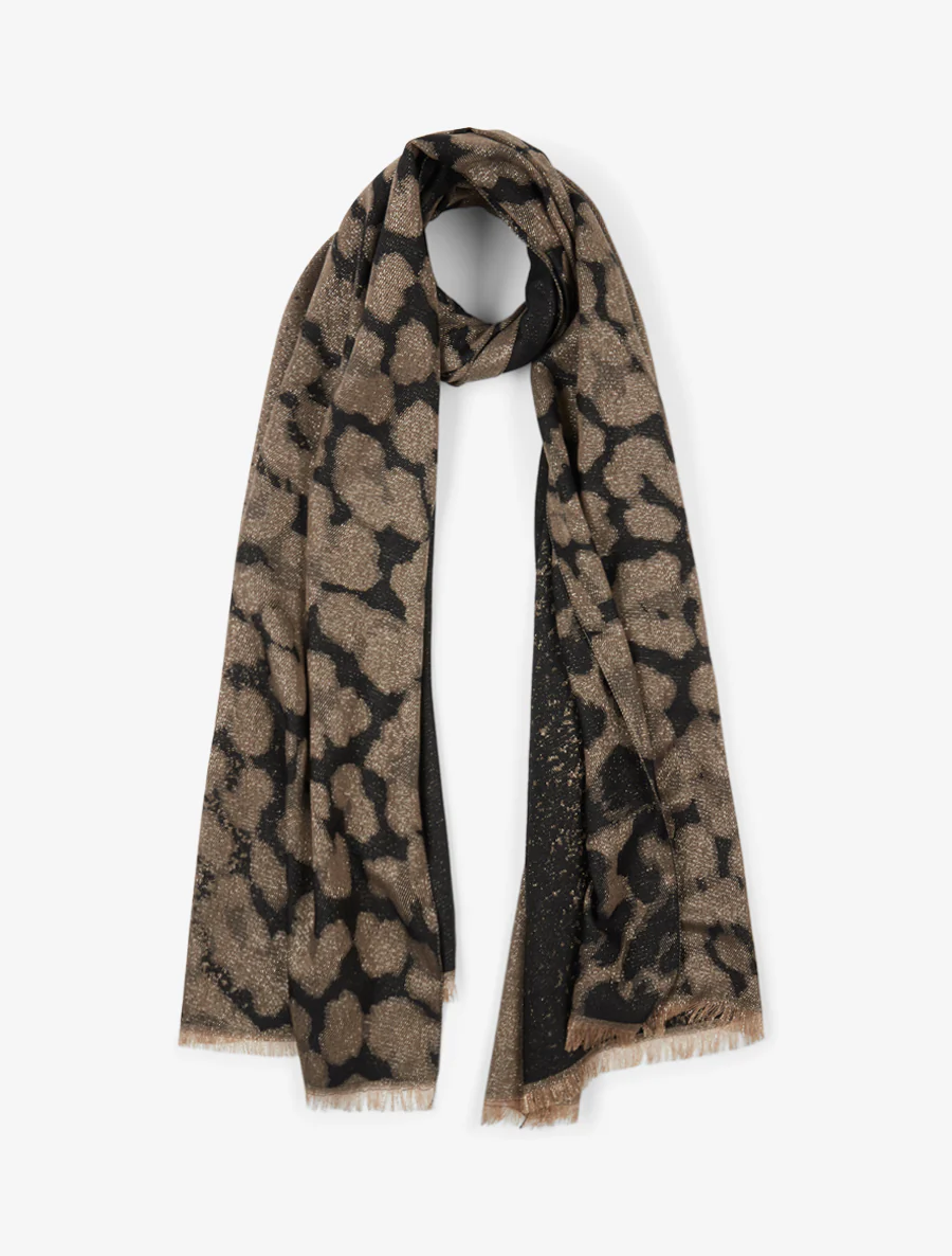Foulard à imprimé léopard irisé - Noir