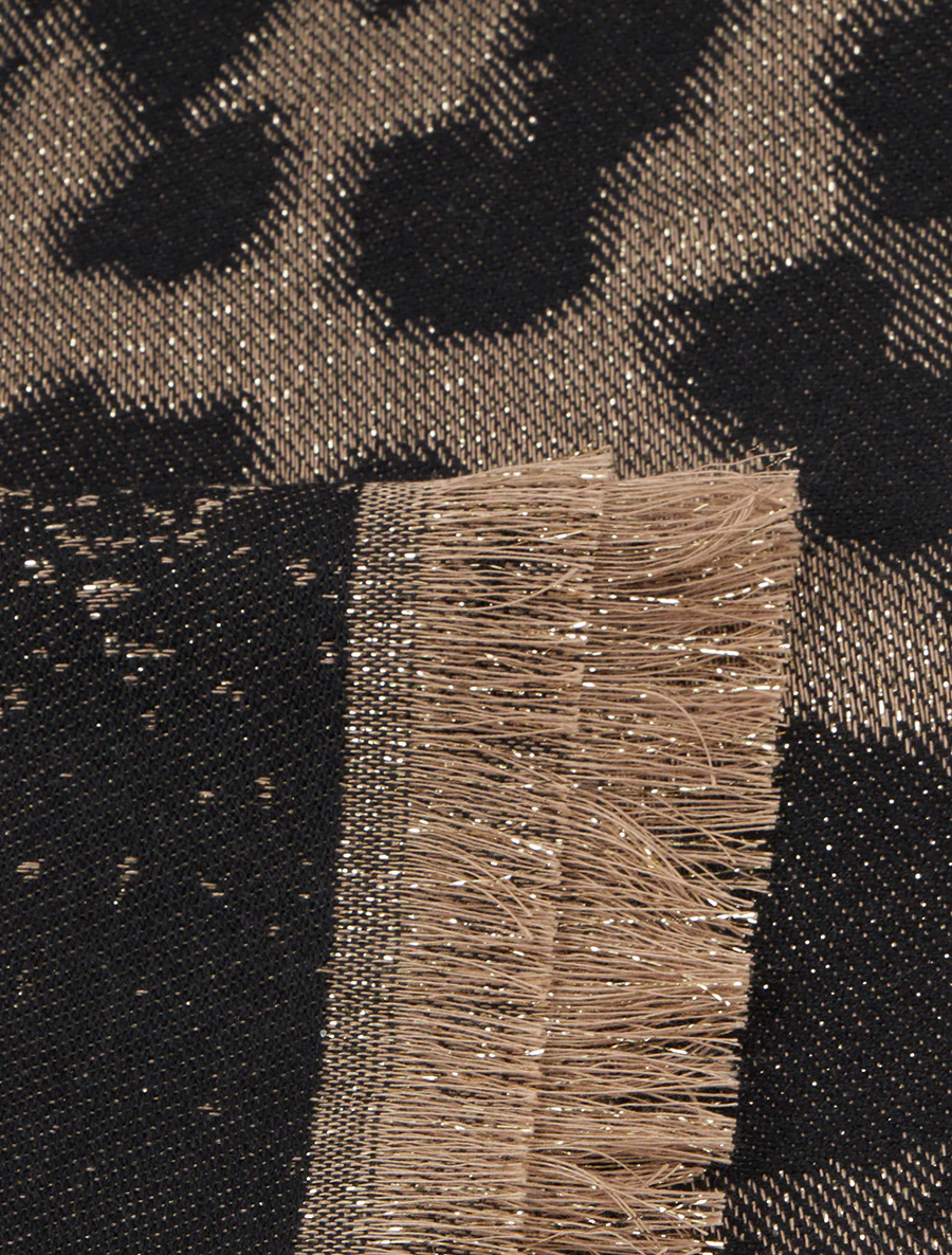 Foulard à imprimé léopard irisé - Noir - Image 3