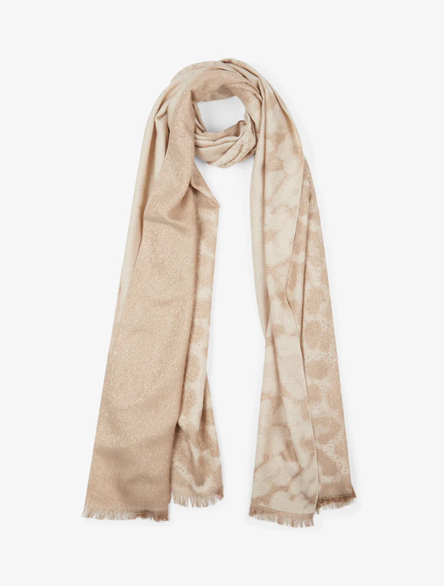 Foulard à imprimé léopard irisé - Beige
