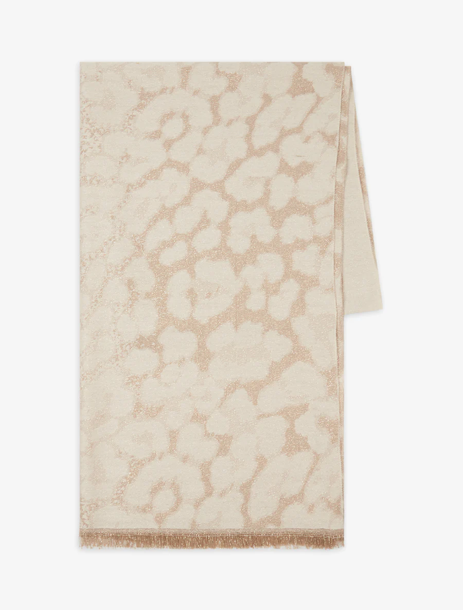 Foulard à imprimé léopard irisé - Beige - Image 2