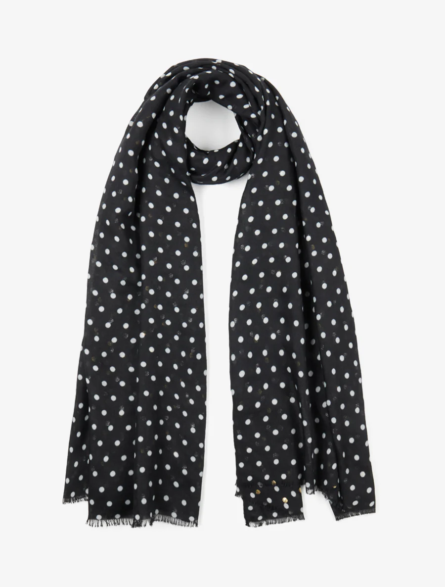 Foulard à imprimé points irisés - Noir