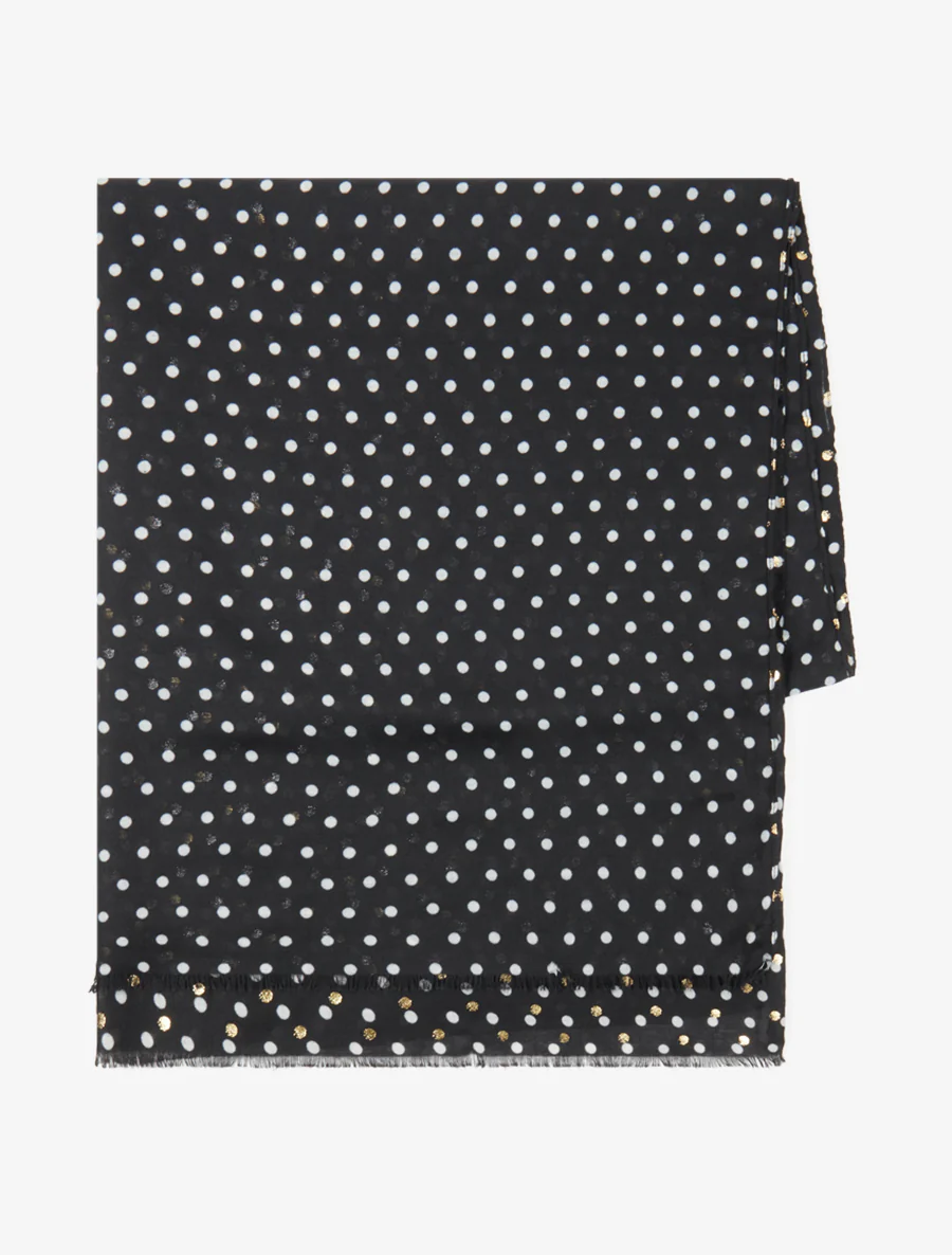 Foulard à imprimé points irisés - Noir - Image 2