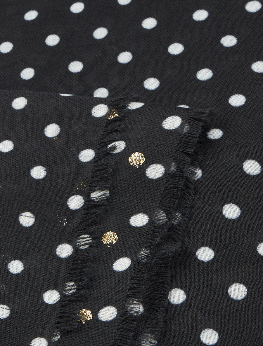 Foulard à imprimé points irisés - Noir - Image 3