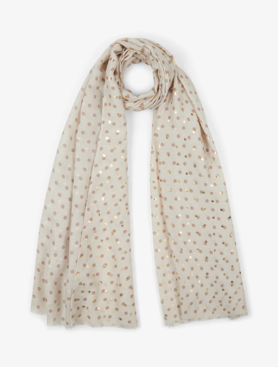 Foulard à imprimé points irisés - Beige