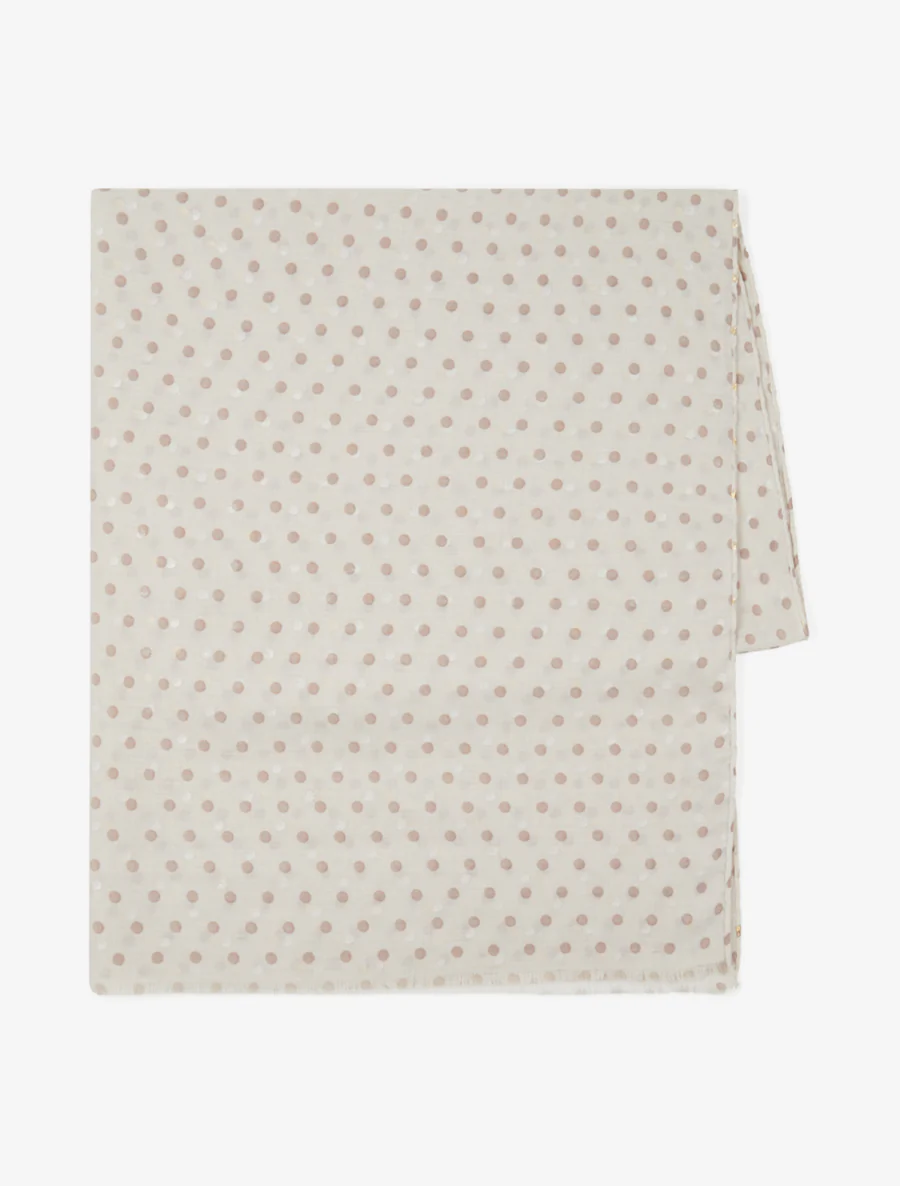 Foulard à imprimé points irisés - Beige - Image 2