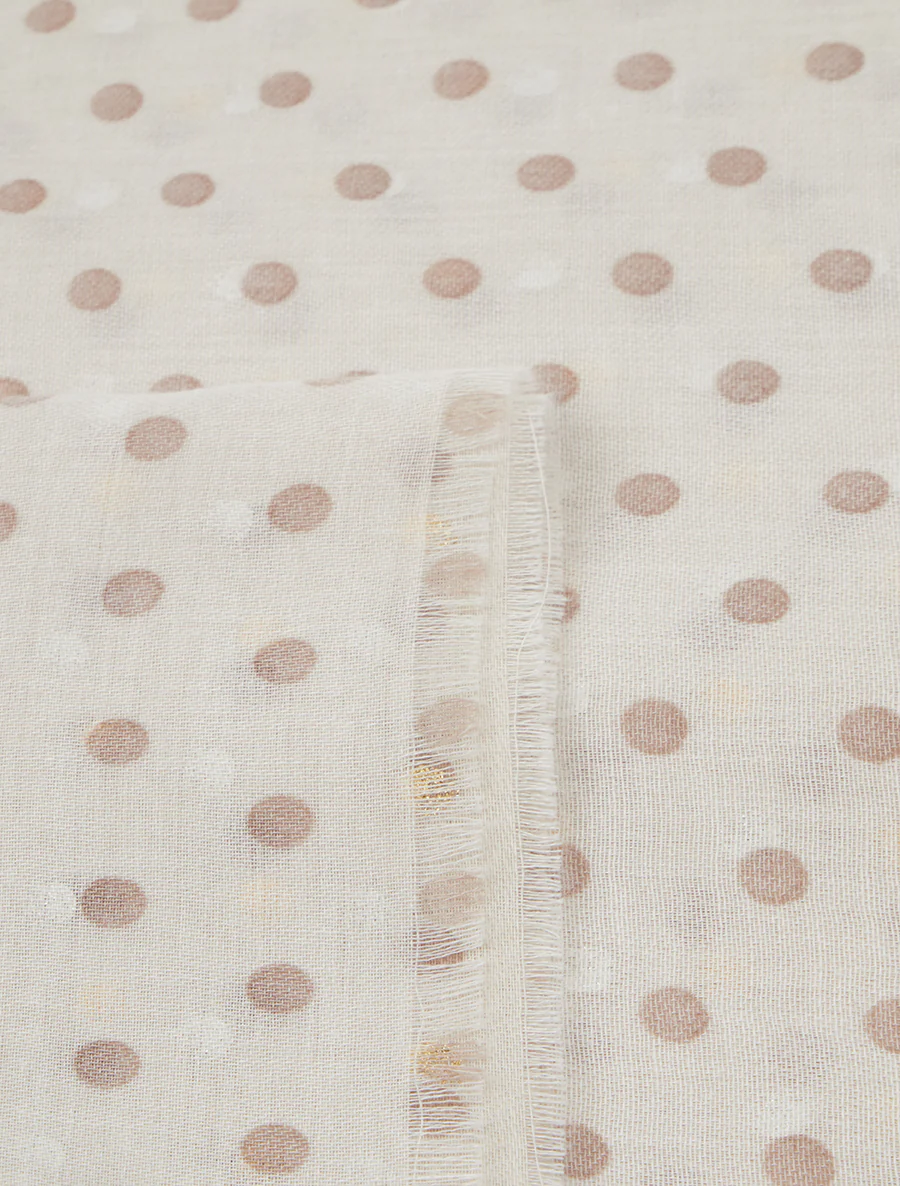 Foulard à imprimé points irisés - Beige - Image 3