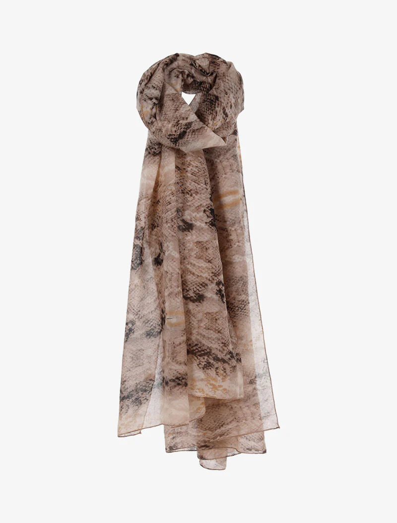 Foulard à imprimé python - taupe