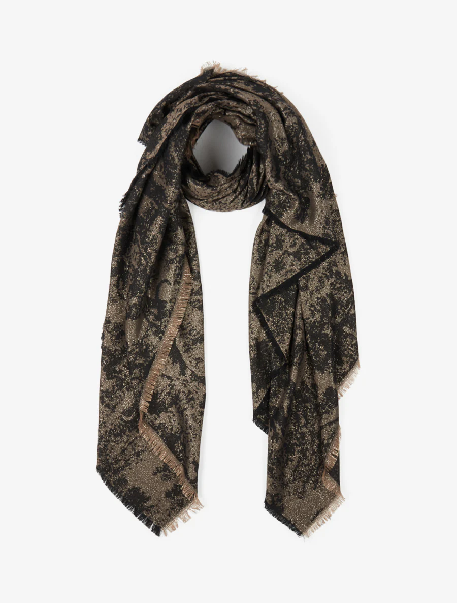 Foulard à imprimé tapisserie irisé - Noir